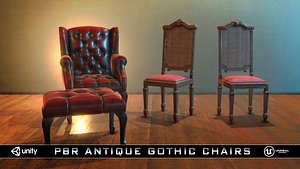 PBR Antique Gothic Chairs UnityPackage