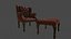 3D pbr antique gothic chairs