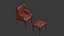 3D pbr antique gothic chairs