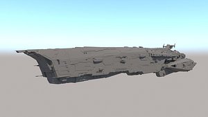 3D model sci fi space battleship