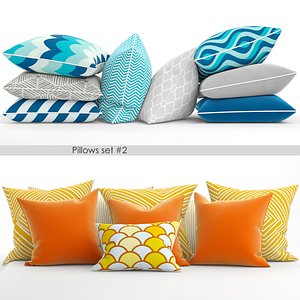 3d 2 sets pillows model