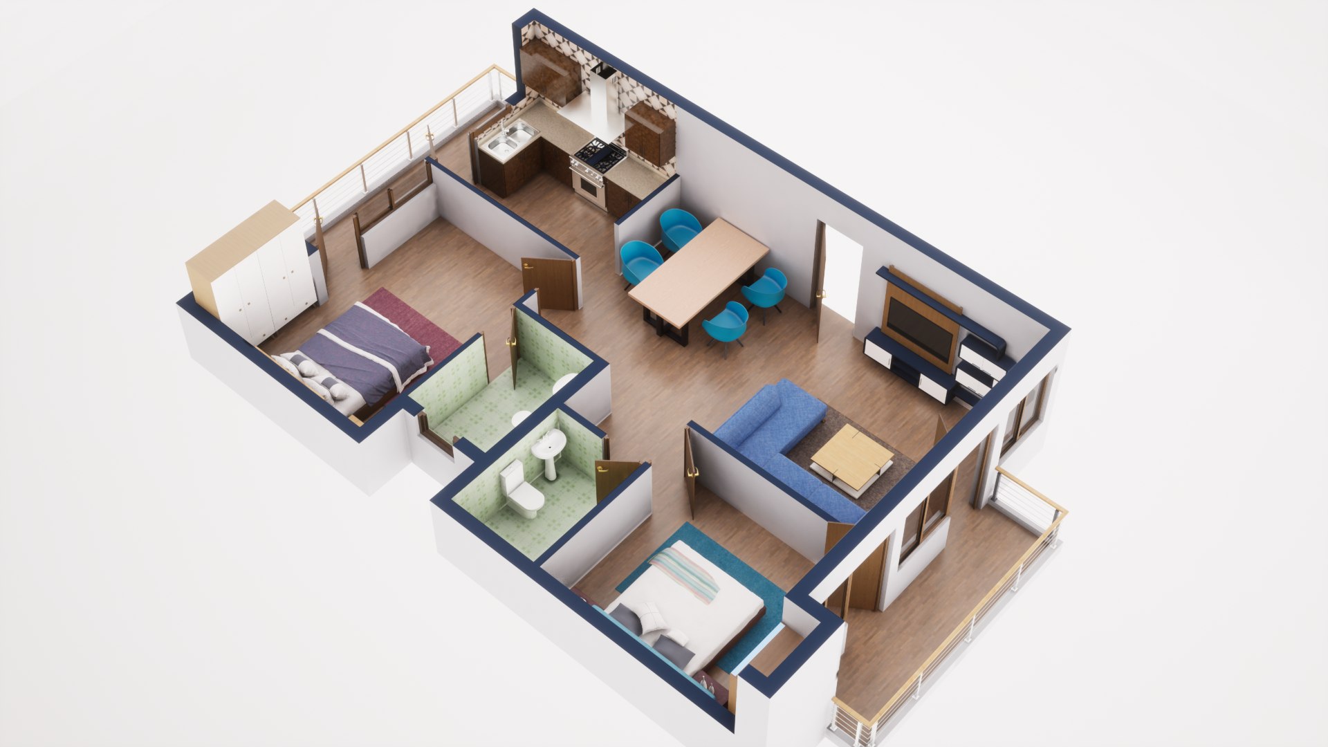 3D Model 3D Floor Plan Model 35 - TurboSquid 1971686