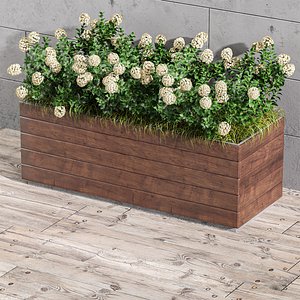 3D Outdoor Plant Set 001 Plant Box