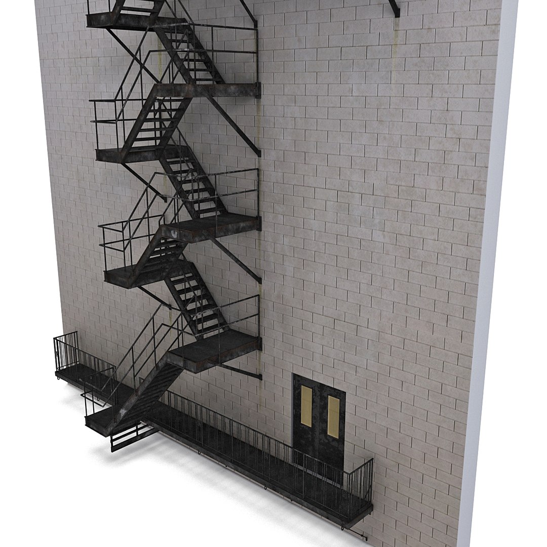 3dsmax escape stairs