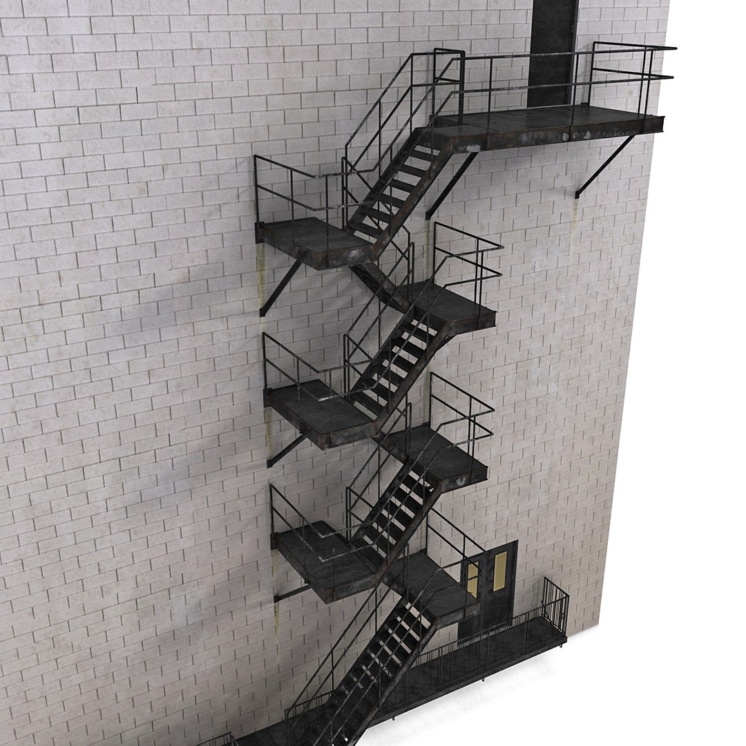 3dsmax escape stairs