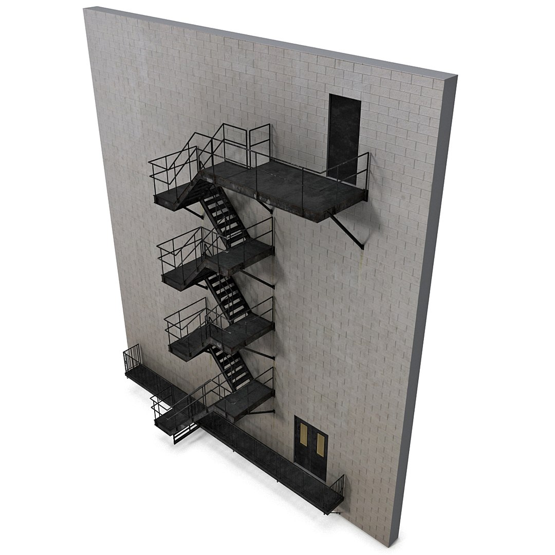 3dsmax escape stairs