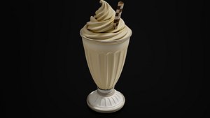 3D Food Smoothies - Milkshakes Vanilla Milkshake model