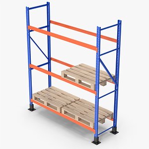 Metal Shelf  Pallet Rack 3D model