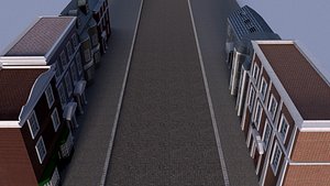 3d georgian street houses model