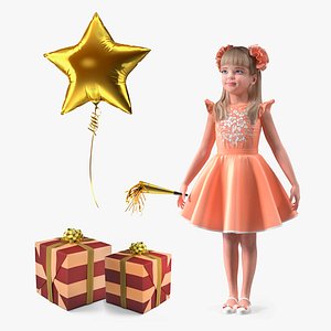 Girl Child with Holiday Accessories Collection