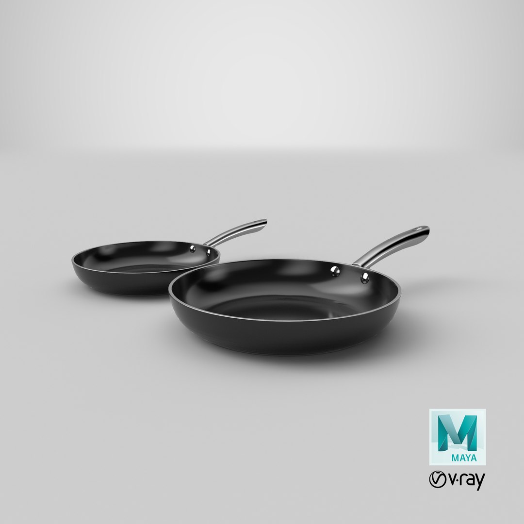 frying pan set generic 3D model https://p.turbosquid.com/ts-thumb/Kk/SDIrO3/Lb/stemcell_maya_vray_render/png/1627582541/1920x1080/fit_q87/88ef1a802768f2dde210fb33f4400ae352e25d07/stemcell_maya_vray_render.jpg