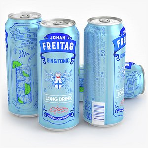 3D Alcohol Can Johan Freitag Gin and Tonic Long Drink 500ml 2024