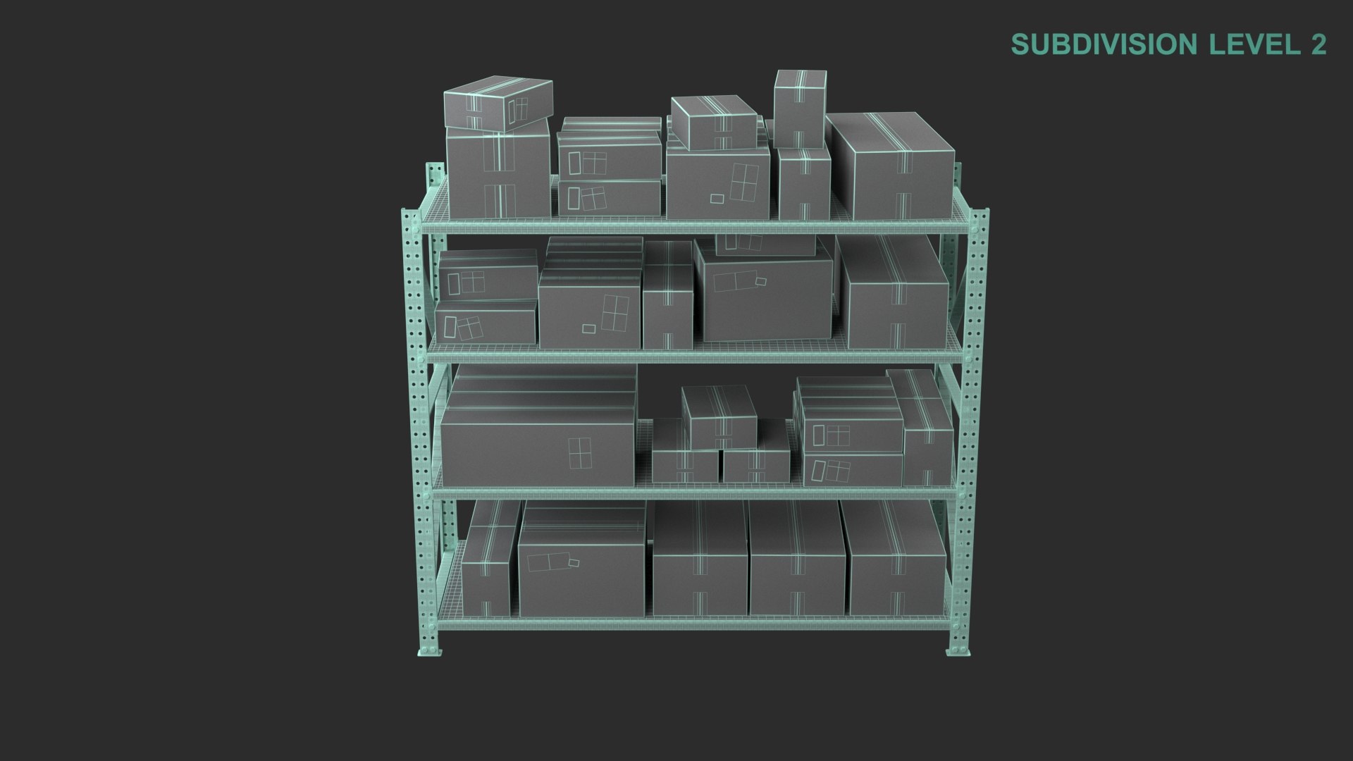 3D Warehouse Shelf With Boxes https://p.turbosquid.com/ts-thumb/Kk/VX3GMd/7F/wireframe0002/jpg/1669208014/1920x1080/fit_q87/73416f5cfdddf5d936e6c4b1a0a4a60a2774dcf4/wireframe0002.jpg