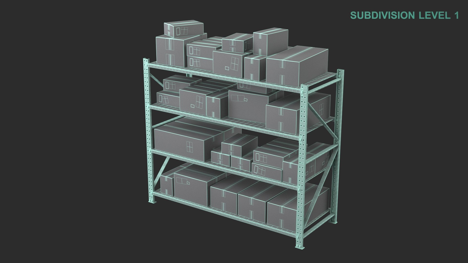 3D Warehouse Shelf With Boxes https://p.turbosquid.com/ts-thumb/Kk/VX3GMd/gN/wireframe0004/jpg/1669208014/1920x1080/fit_q87/8e2c58febae4224c851075ff7266e98ce6317cf6/wireframe0004.jpg