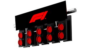 Race track starting lights 3D