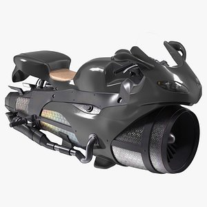 Futuristic Concept Motorcycle Black