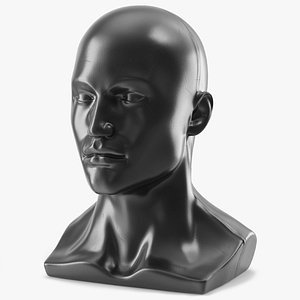Male Display Mannequin Bust Black