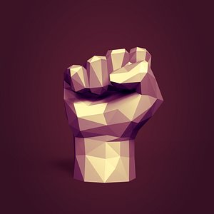 Low Poly Cartoon Fist Figurine - Ready for 3D Printing 3D model