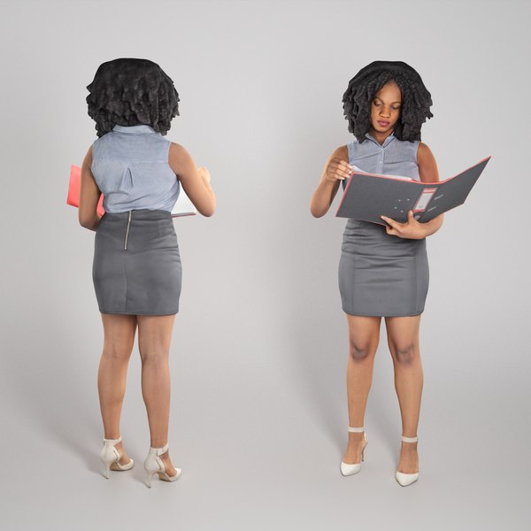 young woman folder 3D model
