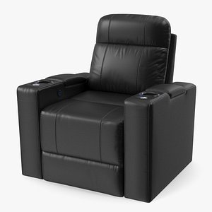Valencia Home Theater Seating Black 3D model