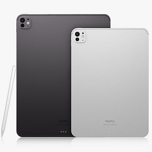 3D Apple iPad Pro M4 11 and 13-inch No logos model