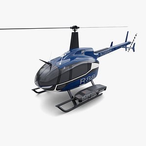Light Helicopter Robinson R88 Blue-White