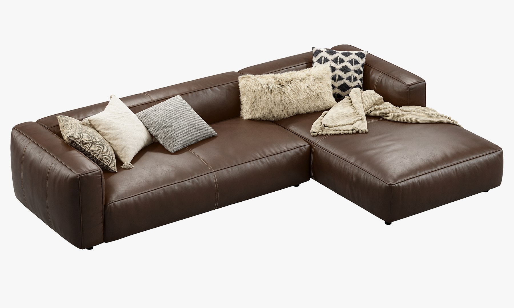 Joybird Jaxon Sectional Leather Sofa Model TurboSquid 2235654