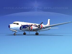 propellers douglas dc-6 airliner 3d max