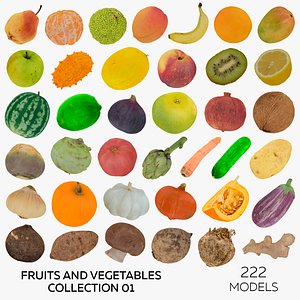 Fruits and Vegetables Collection 01 - 222 models RAW Scans