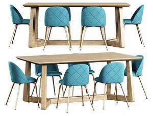 Edu Furniture Dining Set V7 3D model