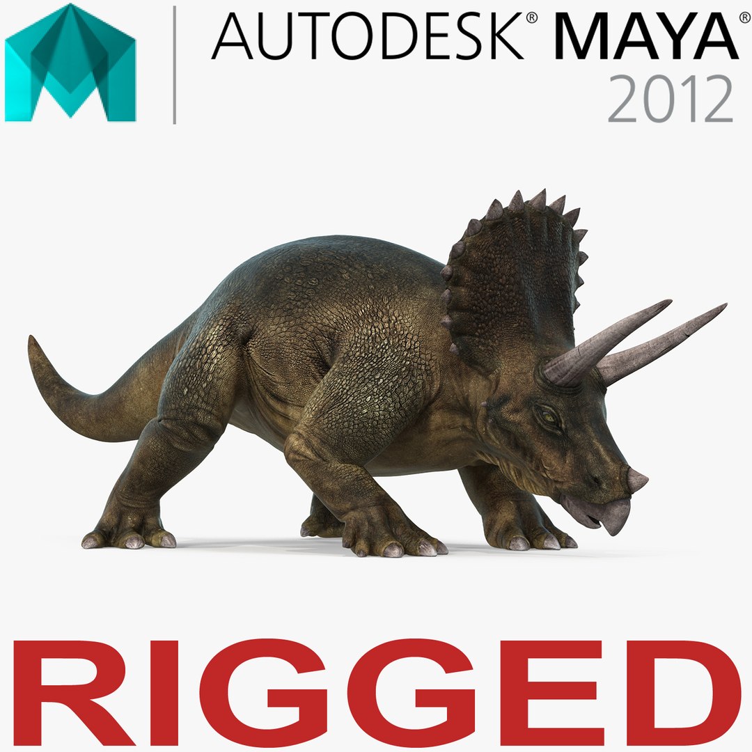 Triceratops Rigged for Maya 3D model preview