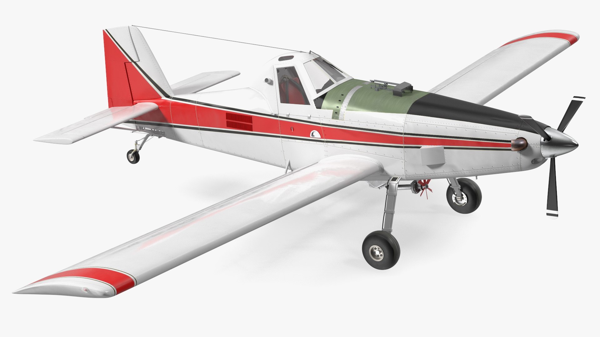 Agricultural Aeroplane White 3D model preview