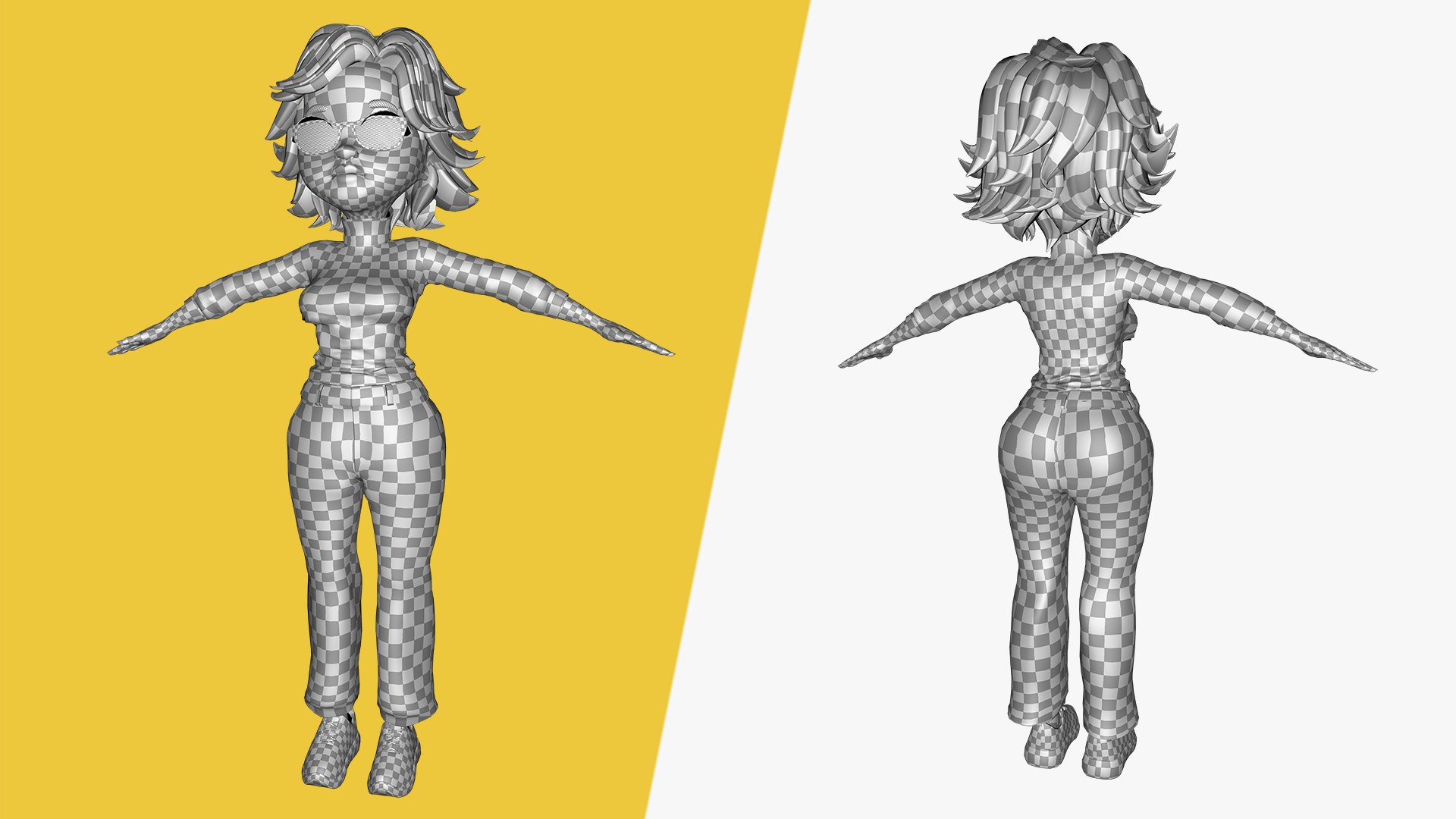 Chic And Intelligent Look Rigged Stylized Cute Nerdy Girl 3D Model 3D ...