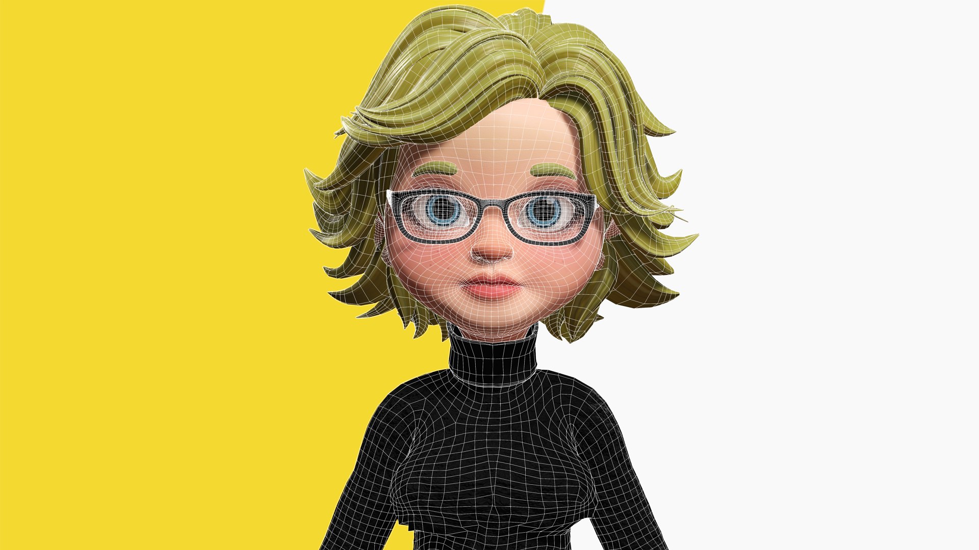 Chic And Intelligent Look Rigged Stylized Cute Nerdy Girl 3D Model 3D ...