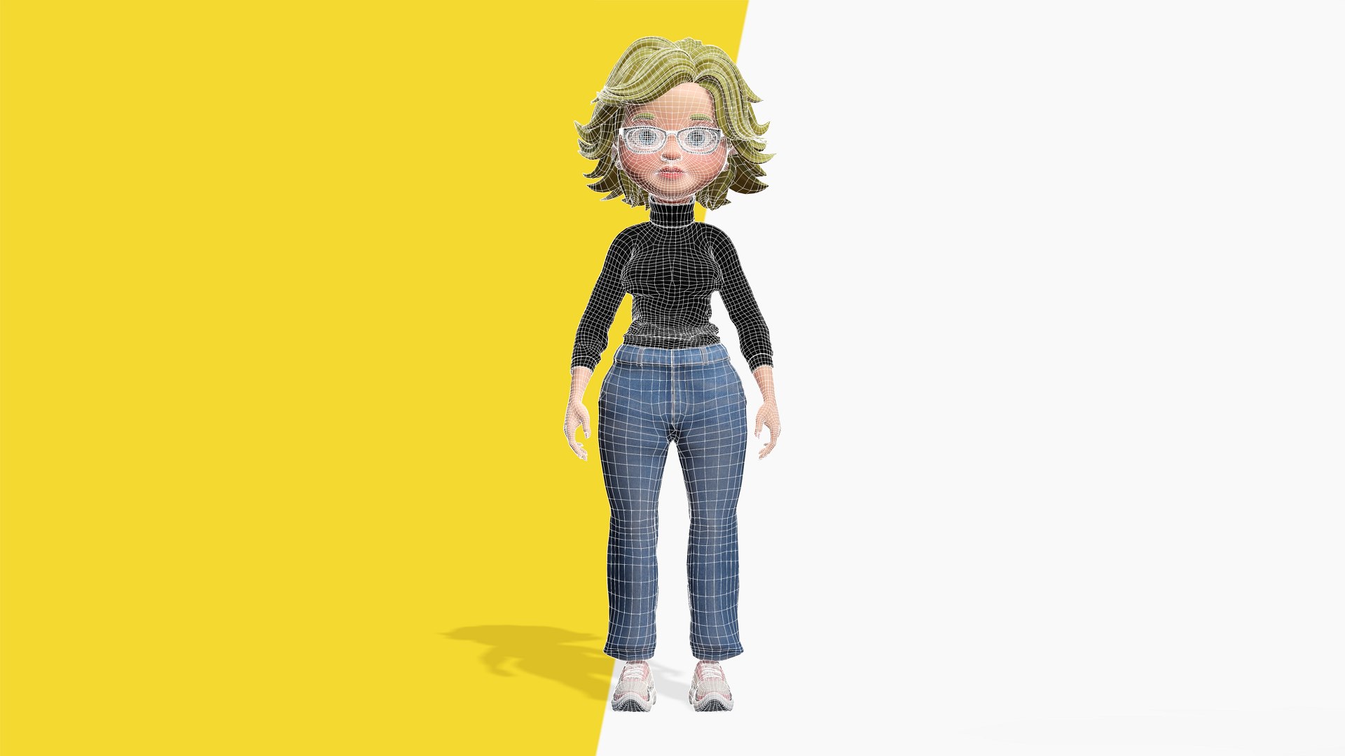 Chic And Intelligent Look Rigged Stylized Cute Nerdy Girl 3D Model 3D ...