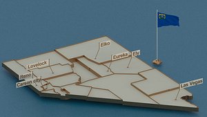 3D model nevada flag