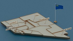 Nevada detailed Map with Animated Flag