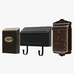 Wall Mount Mailboxes Collection 3D model