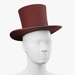 3D Top hat red 04 model