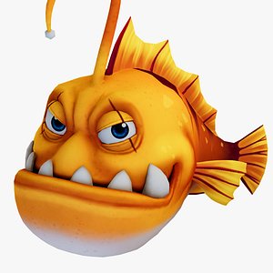 Cartoon Monkfish Animated 3D model