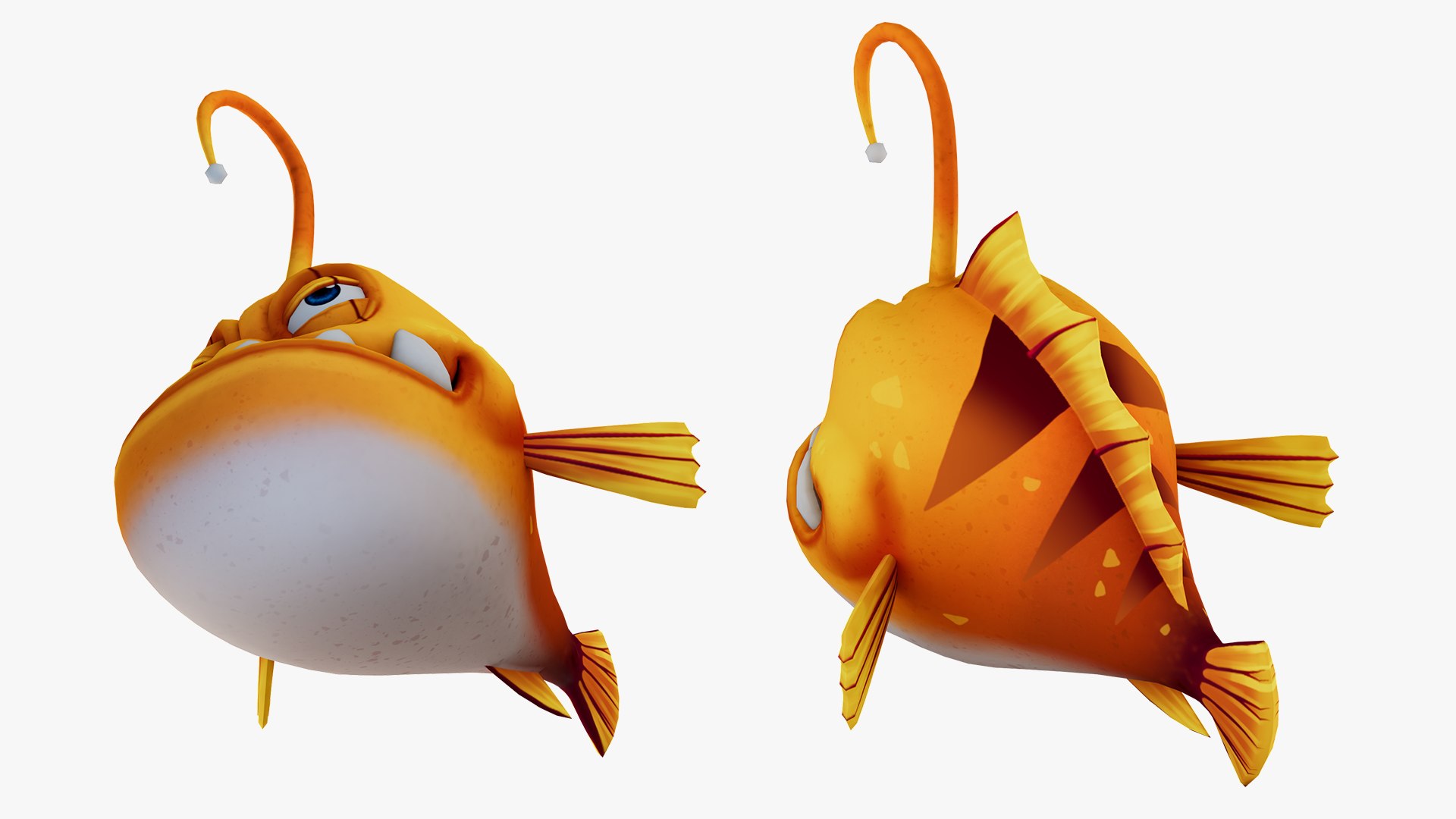 Cartoon Monkfish Animated 3D Model - TurboSquid 2216148