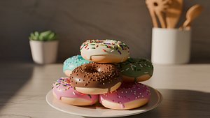Donut collection 3D model
