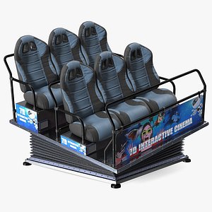 Virtual Reality Game Machine 7D Cinema Rigged