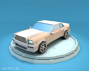 Cartoon Luxury Car Low Poly