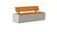 The Vernissage bench with a decking and a backrest