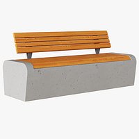 The Vernissage bench with a decking and a backrest