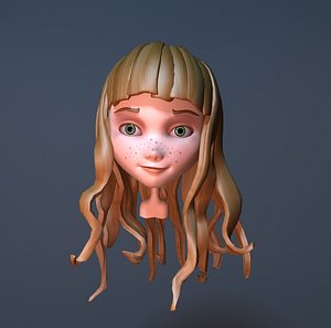 cute cartoon girl 3d max