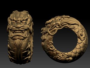 3D dragon ring model