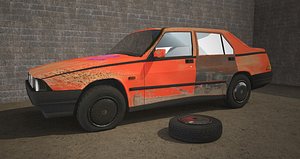 car degraded abandoned 3D model