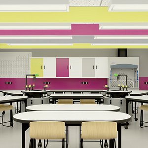 Modern Interior of the School Chemistry Classroom